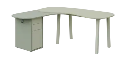 RGY 01 L stůl kancelářský, rohový, levý, masivní dřevěná podnož, deska 18 mm, široký 1840 mm, vodní